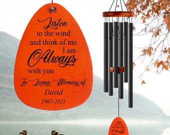 Memorial Wind Chime Personalized with Name & Date | Custom Sympathy Gift | Loss of Loved One | Remembrance Windchime for Family, Pet, Friend