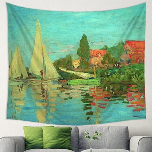 Claude Monet Tapestry, Iris Garden by Claude Monet, Monet Fabric - Etsy