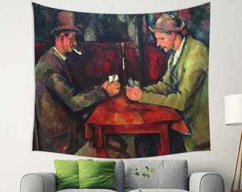 Paul Cezanne Tapestry, Card Players By Paul Cezanne, Tapestry Decor, Paul Cezanne Backdrop