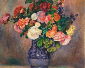 Paint By Number Kit | Flowers By Auguste Renoir | Paint by number kit adult | Paint by numbers | Diy paint by number