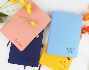 Bridesmaid Gift, Personalized Notebook, Engraved Leather Journal, Personalized Name Notebook, Gift For Her, Gift For Him, Wedding Gifts