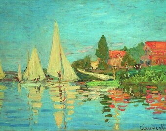 Paint By Number Kit | Regattas at Argenteuil By Claude Monet | Paint by number kit adult | Paint by numbers | Diy paint by number