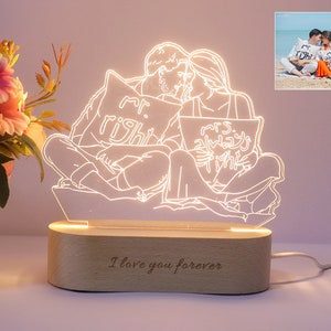 Custom 3D Photo Lamp, Custom Photo Lamp, Custom Photo Night Light, Wedding Gift, Anniversary Gift