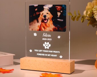 Custom Dog Memorial Night Light: Personalized Pet Photo Gift