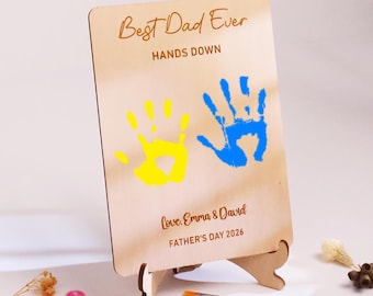 Personalized Gift for Dad from Kids | Custom Best Dad Ever Wooden Sign | Daddy Birthday Gift | Father’s Day Wood Plaque | Kids Name Sign