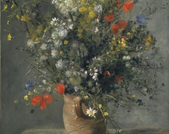 Paint By Number Kit | Flowers By Auguste Renoir | Paint by number kit adult | Paint by numbers | Diy paint by number