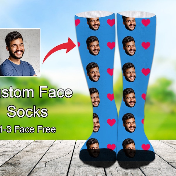 Gift for Dad, Custom Face Socks, Custom Photo Socks, Gift For Men, Custom Socks Pet Face