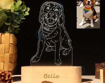 Custom Pet Portrait Night Light: Personalized 3D Photo Lamp