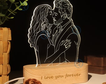 Personalized Anniversary Gifts, Custom 3D Picture Night Light,  Valentine's Day Gifts For Couple, Wedding Gift For Husband, Gifts For Her