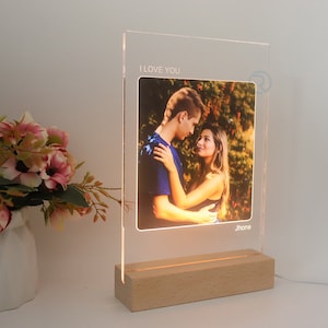 Custom Photo Plaque, Custom Portrait Plaque LED Lamp, Custom LED Lamp, Custom Glass Art, Anniversary Gift, Birthday Gifts, Wedding Gifts