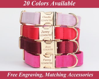 Personalized Dog Collar: Engraved Buckle, Puppy Gift with Bow