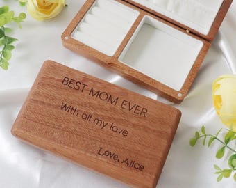 Special Gift for Mother, Custom Jewelry Box Made Just for Mom, Personalized Wooden Birthday Present and High Quality Organizer