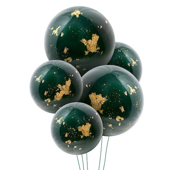 20in 10in Bobo Balloons 5 Pack Gold Foil Dark Emerald Forest Etsy