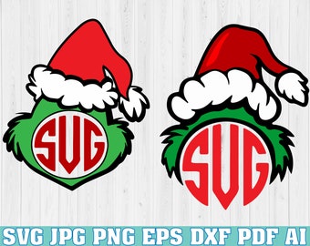 Download Grinch Monogram Svg Etsy