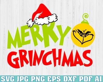 Merry Grinchmas Svg Etsy