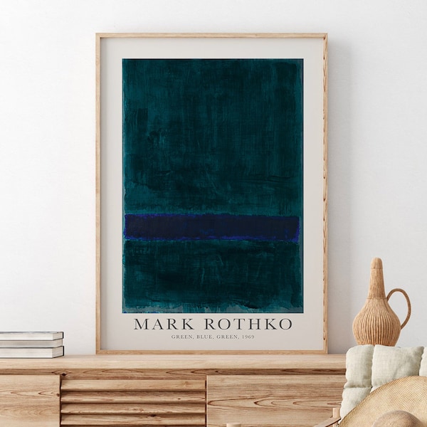 Mark Rothko Poster, Mark Rothko Print, Abstract Art Print, Green Abstract Poster, Blue Wall Art, Modern Home Decor, Office Wall Decor