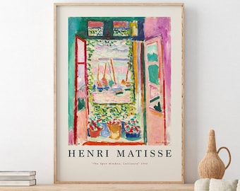 Henri Matisse The Open Window, Matisse Poster Exhibition, Pink Art, Mid Century Modern,Expressionism, Fauvism, Home Decor, Matisse 1905