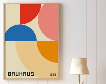 Bauhaus Exhibition Poster, Museum Poster, Bauhaus Art Print, Gallery exhibition poster, Vintage print, Minimalist Wall Art, Retro Home decor