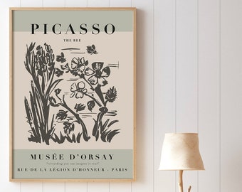 Picasso The Bee Art Print, Picasso Flower, Digital Download, Pablo Picasso Animal Art, Picasso Poster, Picasso Drawings
