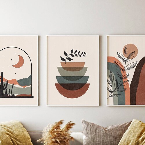 Abstract Art Set of 3 Gallery Wall Bundle Set of Three - Etsy