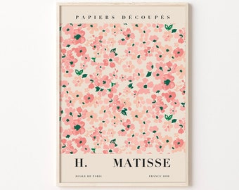 Flower Market Prints, Pink Matisse Flower Poster, Digital Download, Matisse Cut Out, Matisse Plant Print, Tokyo Flower, Printable Poster