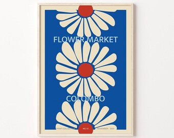 Flower Market Colombo, Flower Market Print Digital Download Poster, Flower Wall Shop,Flower Print,Florist Gift, Floral Wall Art