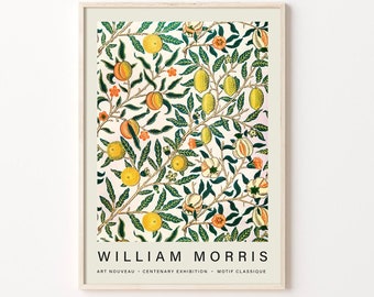 William Morris Art Print, Digital Download, Exhibition Art Poster, William Morris Poster, Vintage Flower Print, Motif Art Morris Plants Art