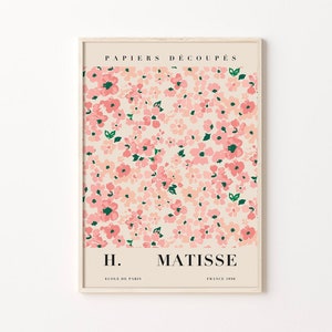 Flower Market Prints, Pink Matisse Flower Poster, Digital Download, Matisse Cut Out, Matisse Plant Print, Tokyo Flower, Printable Poster