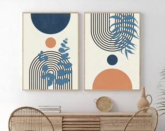 Boho Modern Minimalist Abstract Wall Art Decor Minimalist Abstract Painting Instant Digital Download Printable Wall Art Print Decor Set of 2