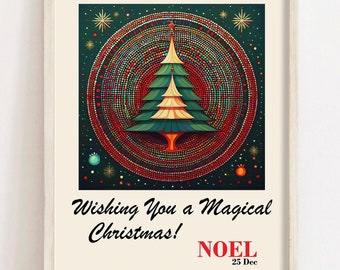 Wishing You a Magical Christmas Digital Poster | Festive Holiday Wall Art | Printable Christmas Decor