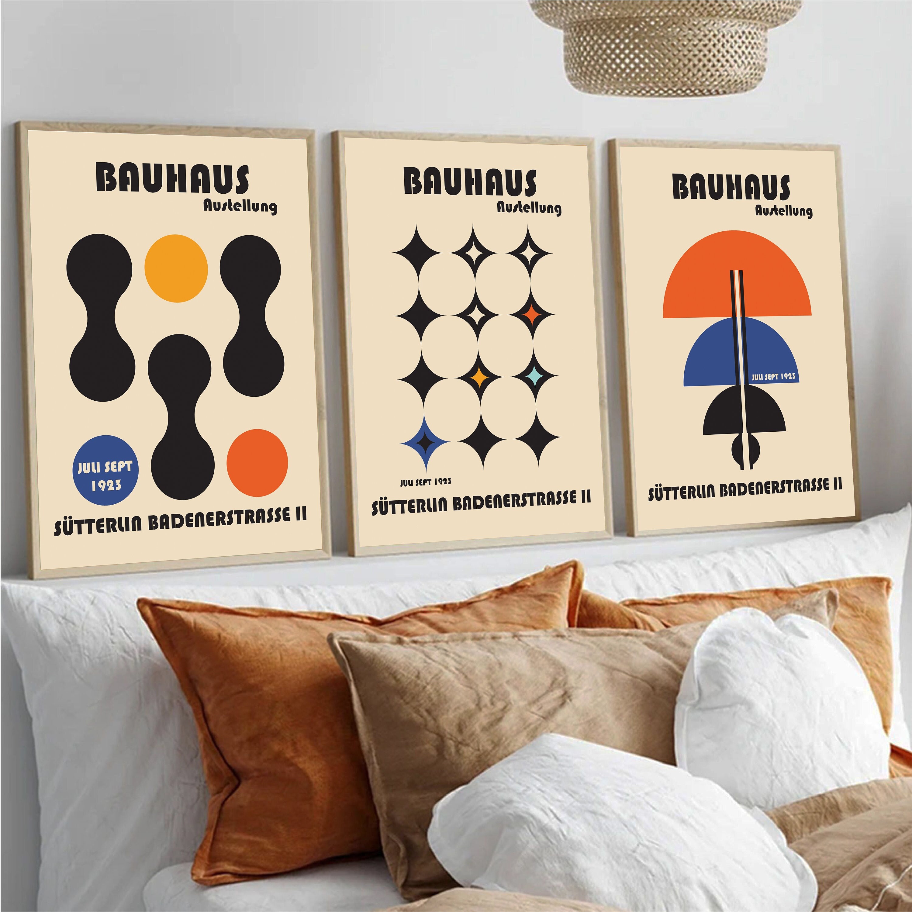 Bauhaus Gallery Wall Decor Print 3 Set, High Quality Abstract ...