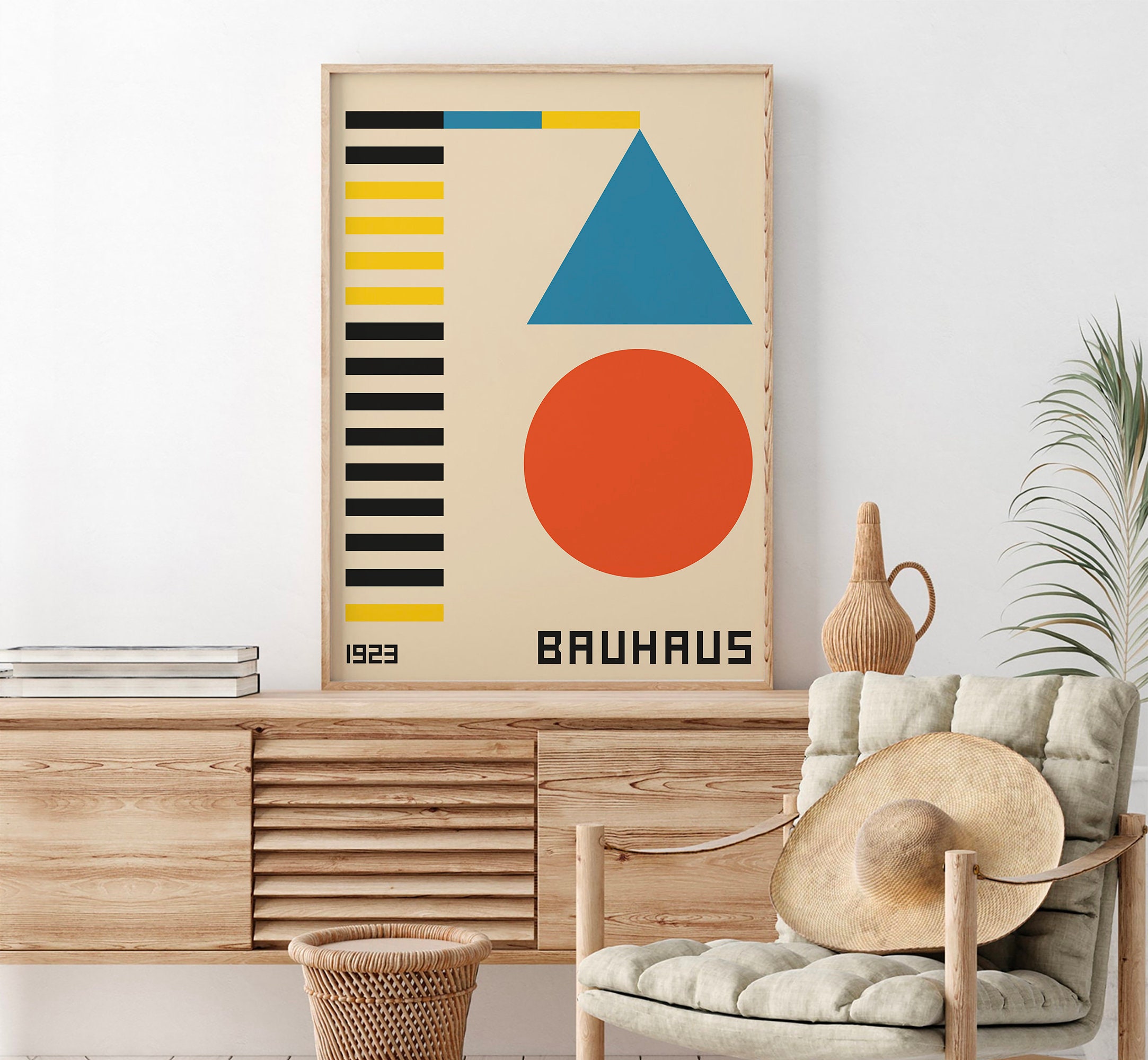 Modern Bauhaus 1919 Wall Art Set of 9 Prints, Bright Colour Poster Set ...