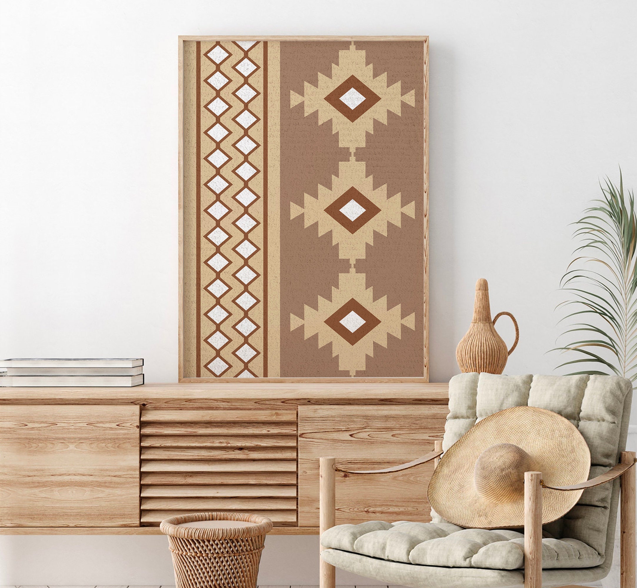 Aztec Mid Aztec Wall Art Printable, Aztec Mid Century Modern Wall Art Set of 3 ...