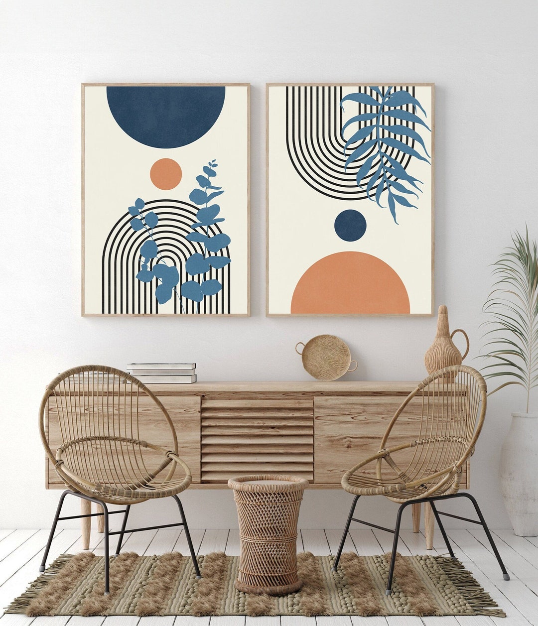 Boho Modern Minimalist Abstract Wall Art Decor Minimalist Abstract ...