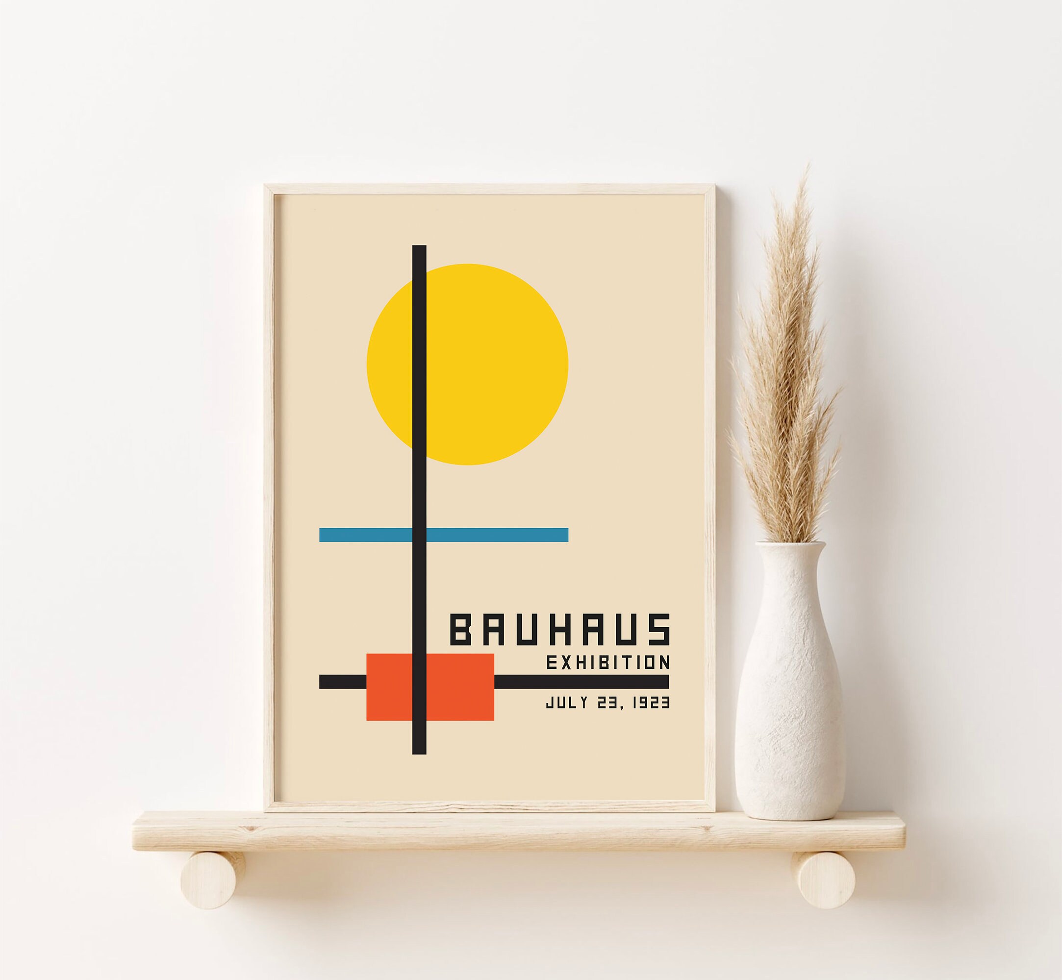 Modern Bauhaus 1923 Wall Art Set of 3 Prints, Bright Colour Poster Set ...