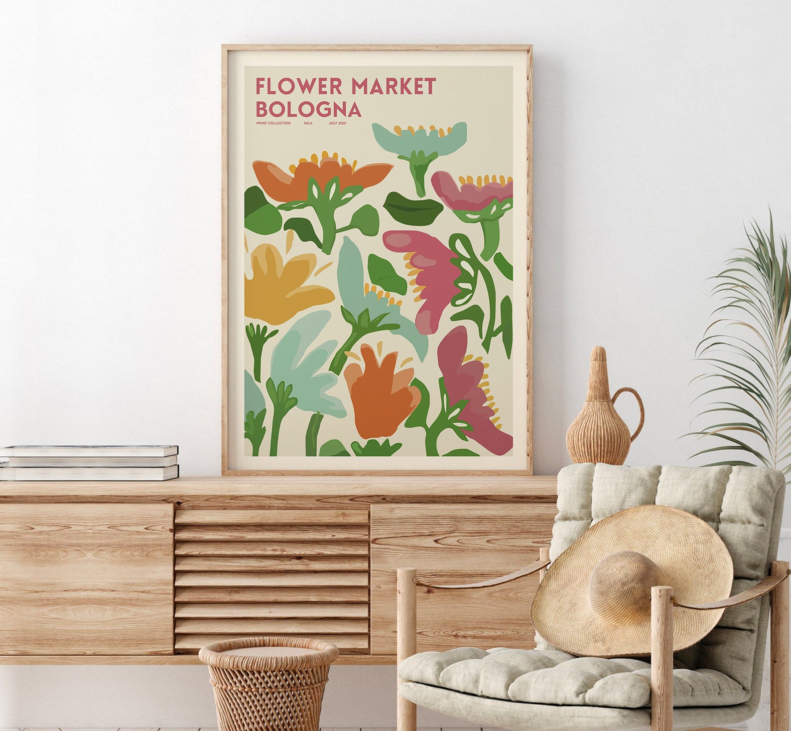 Flower Market Print Set of 6, Digital Download Gallery Wall Decor Retro ...