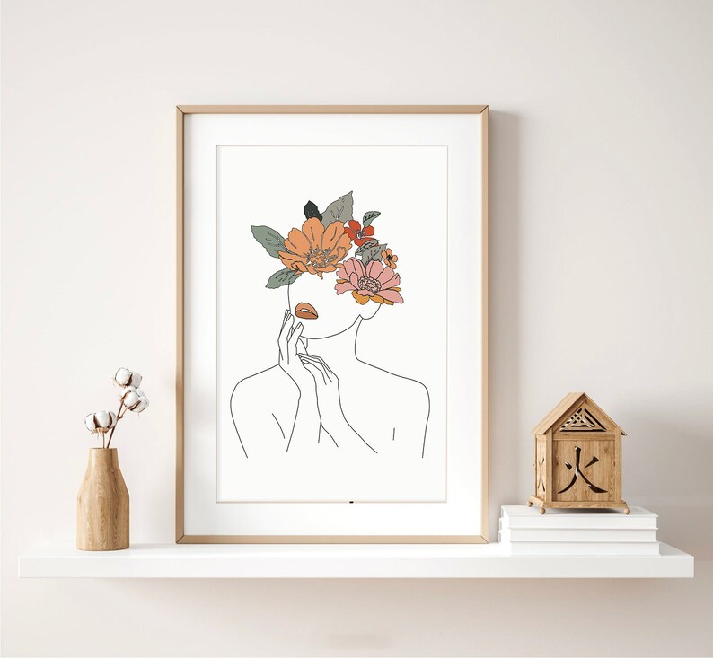 Abstract Fine Line Wall Art Home Print Decor Fine Line Etsy