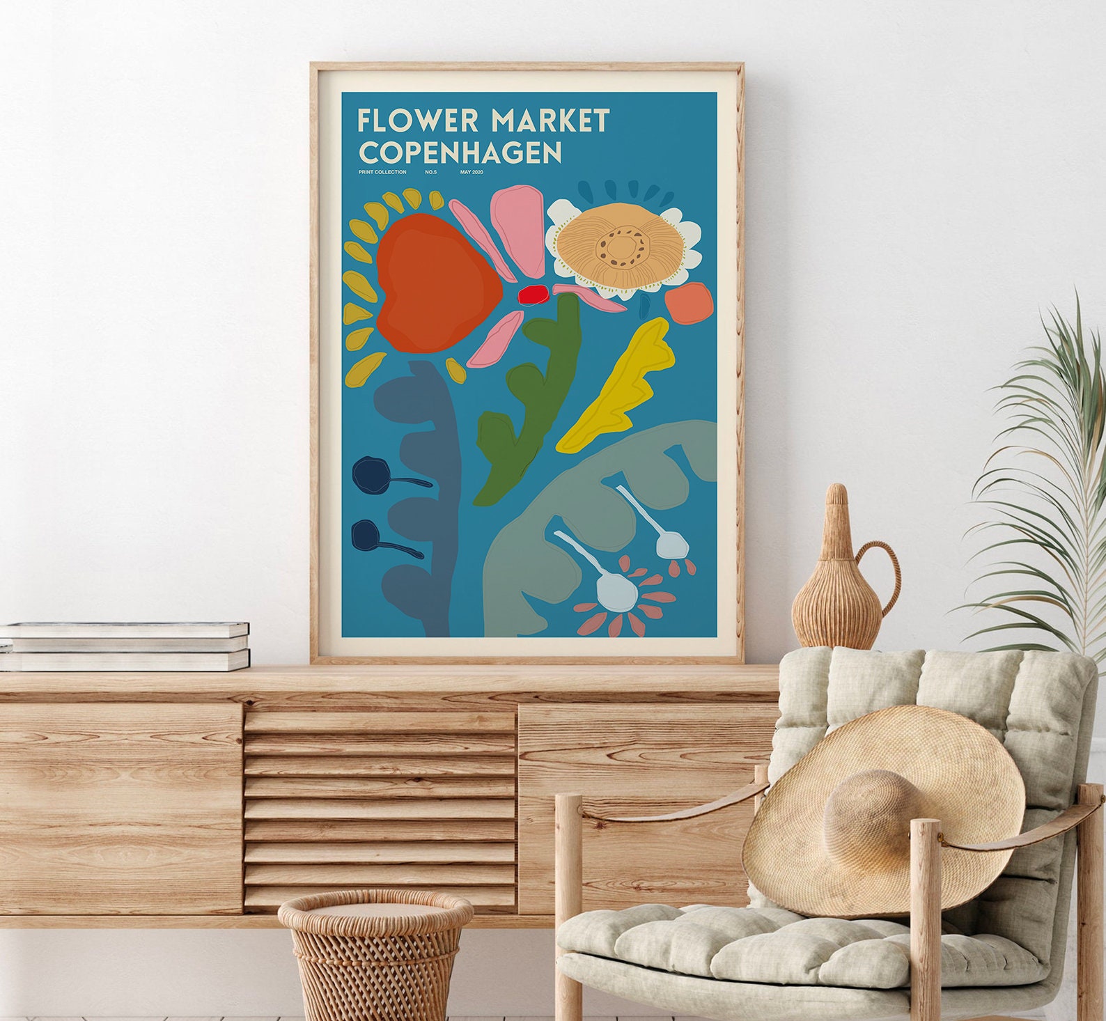 Flower Market Set of 9 Prints, Botanical Poster, Flower Market Wall Set ...