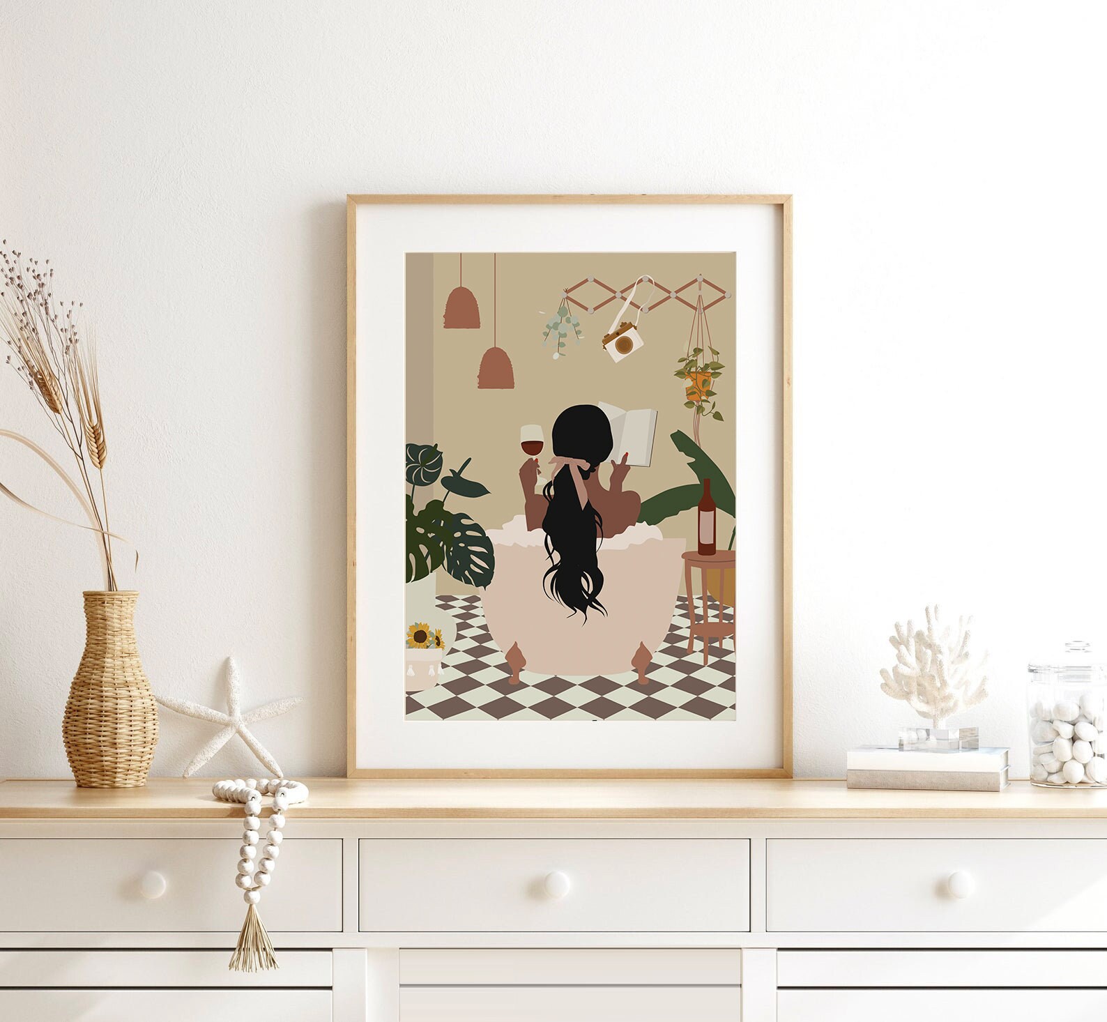 Black Woman Bath Tub Bathroom Art Black Woman Art Black - Etsy