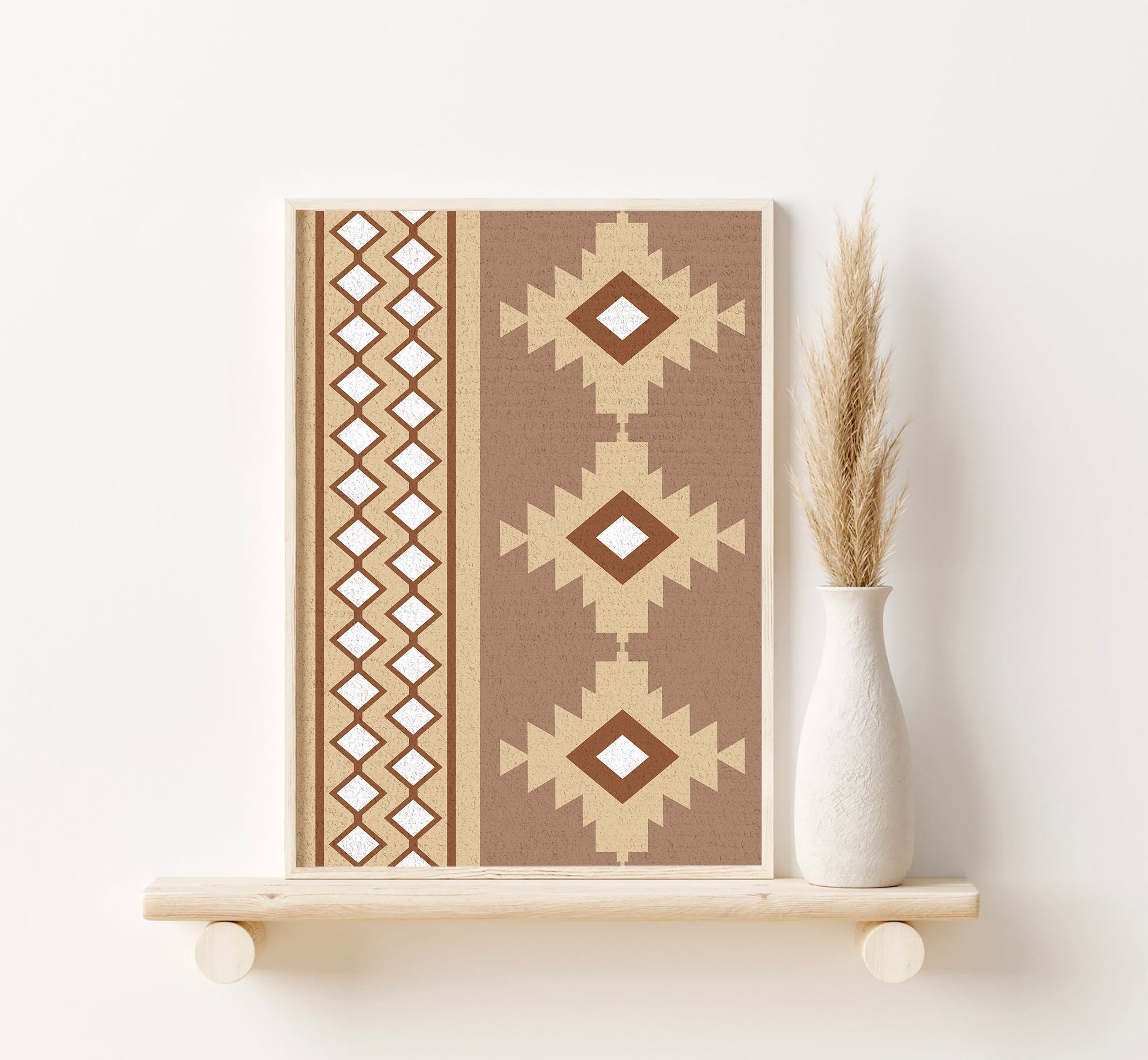 Aztec Mid Aztec Wall Art Printable, Aztec Mid Century Modern Wall Art Set of 3 ...