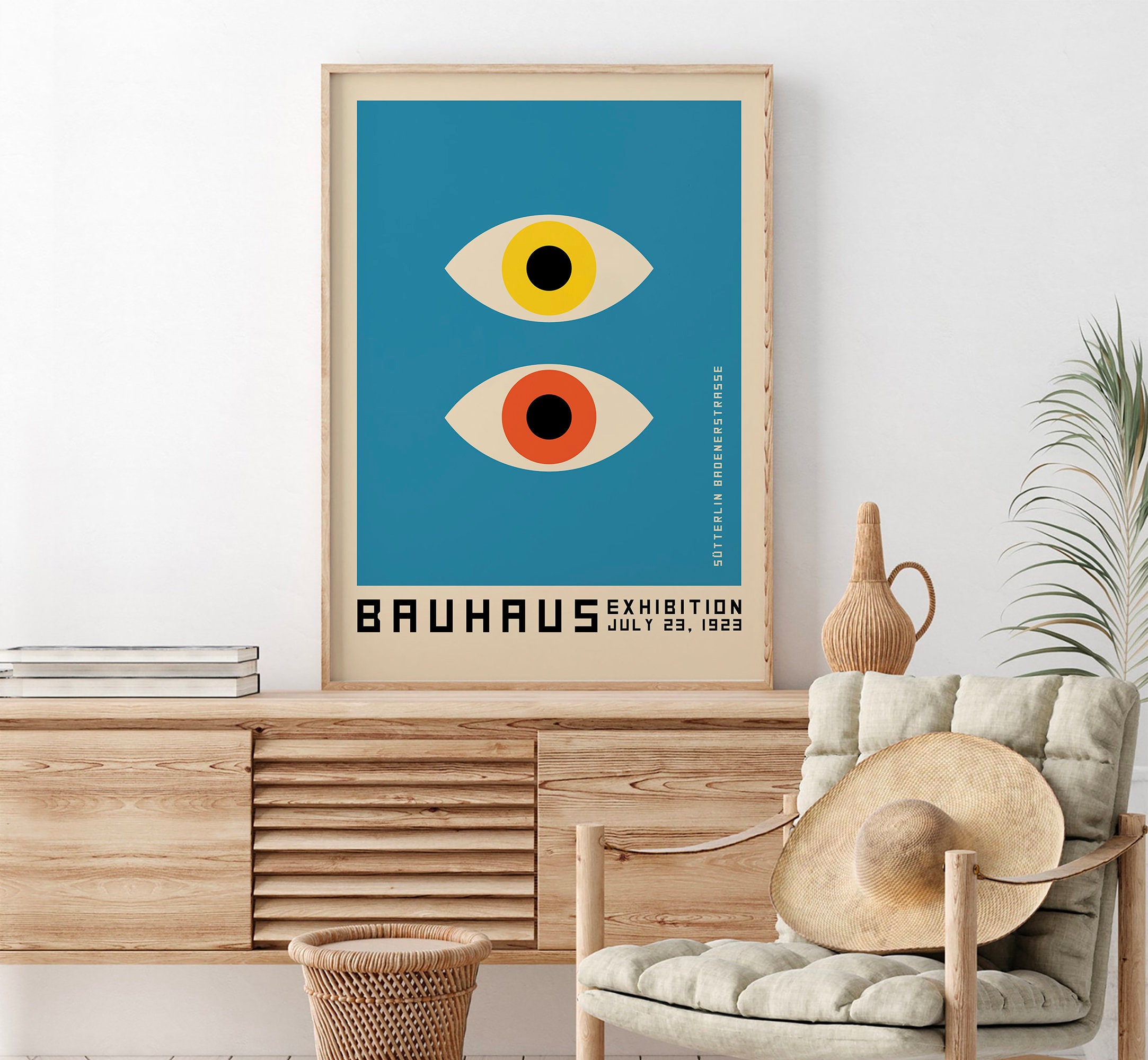 Modern Bauhaus 1923 Wall Art Set of 3 Prints, Bright Colour Poster Set ...