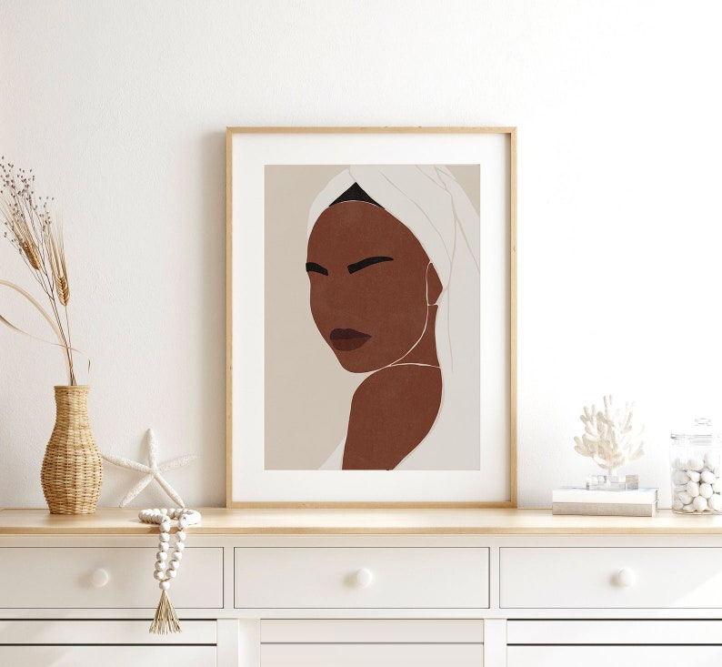 African American Art Mid Century Modern Minimalist Wall Art Etsy