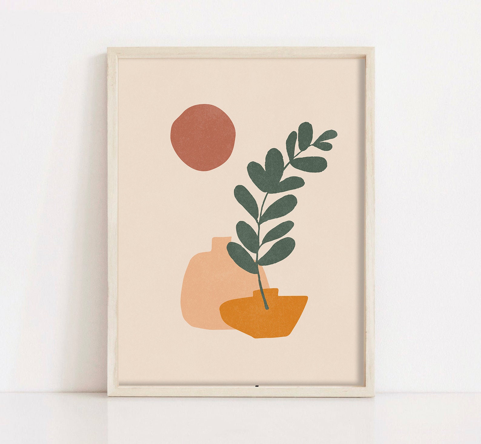 Abstract Boho Art Set of 5 Prints Bundle Terracotta Prints Wall Art Set ...
