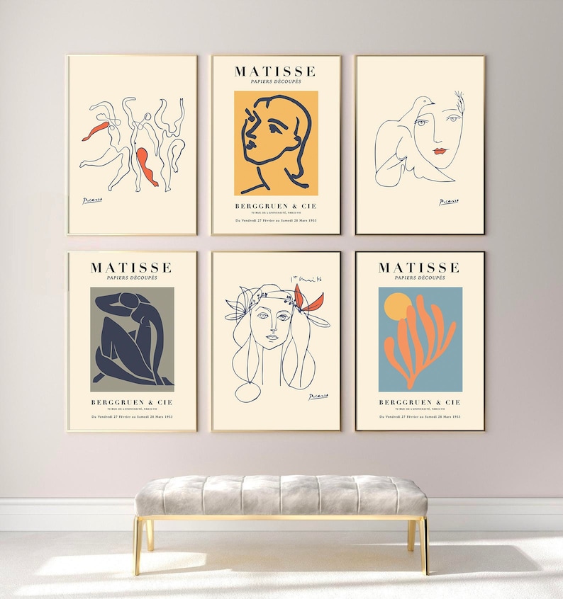 Boho Mid Century Gallery Wall Set of 6 Prints Printable Etsy