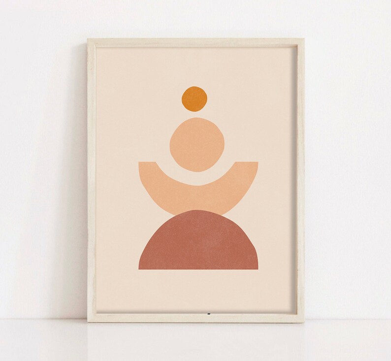 Abstract Boho Art Set of 5 Prints Bundle Terracotta Prints Wall Art Set ...