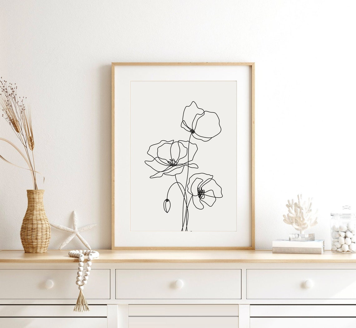 Abstract Fine Line Wall Art Home Print Decor Fine Line Etsy