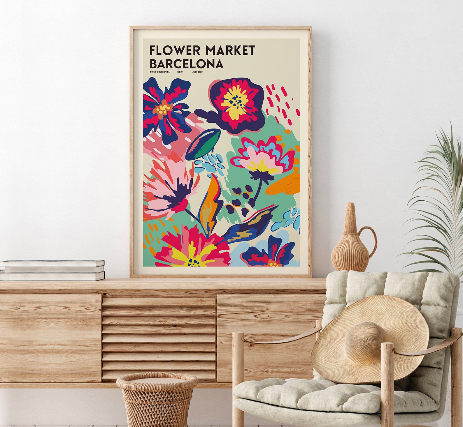 Flower Market Set of 9 Prints, Botanical Poster, Flower Market Wall Set ...