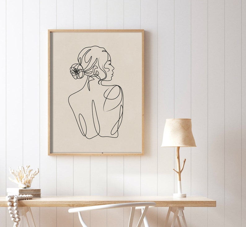 digital female body art fashion illustration girly wall etsy