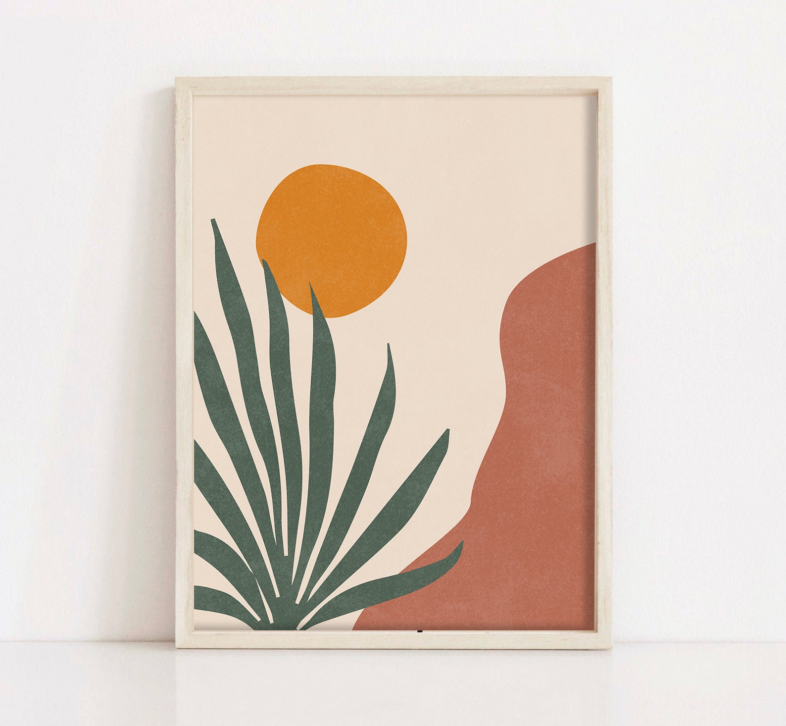 Abstract Boho Art Set of 5 Prints Bundle Terracotta Prints Wall Art Set ...