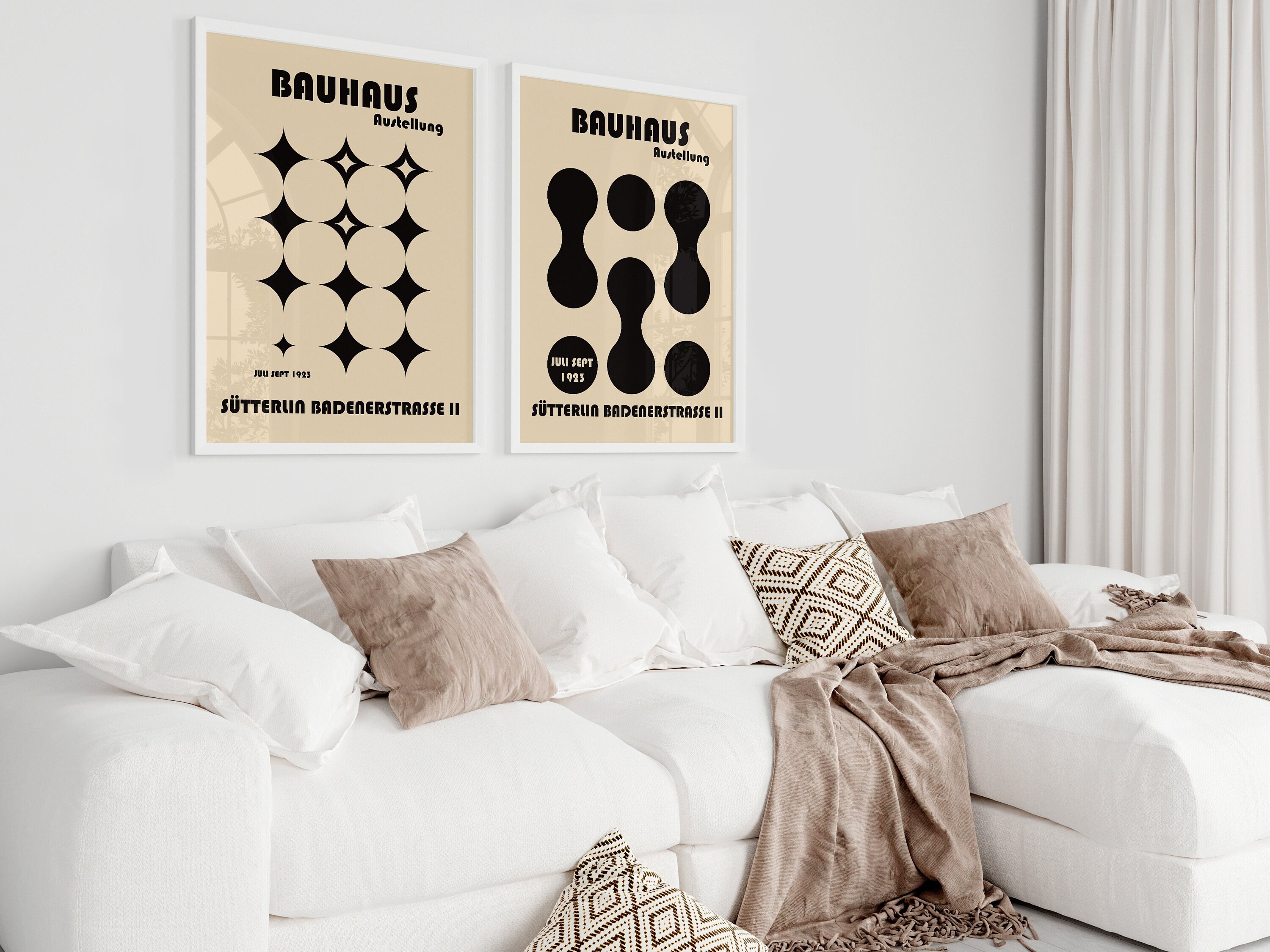 Bauhaus Printable Wall Art Set of 2, Mid Century Modern Print Set ...